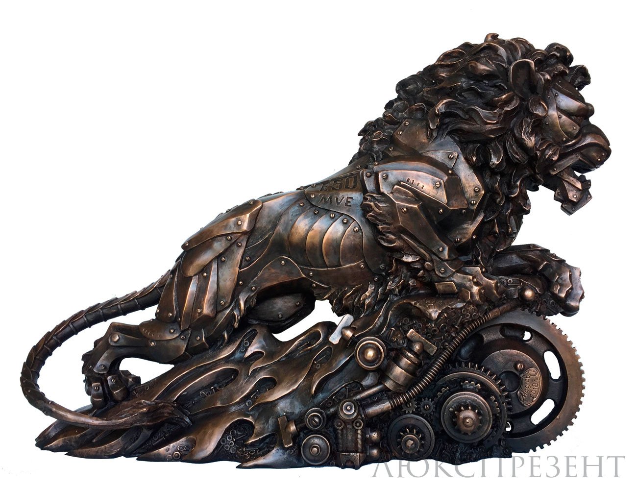 Авторская скульптура Лев из бронзы