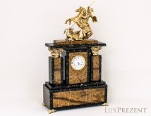 Часы из камня и бронзы "Георгий Победоносец"