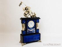 Каминные часы "Георгий Победоносец" лазурит