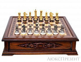 Серебряные шахматы Филигрань