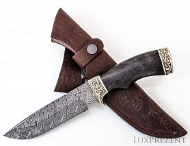 Нож из дамасской стали «Лорд» - рукоять из черного дерева
