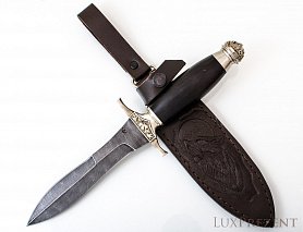 Нож из дамаской стали «Адмирал» с рукоятью из черного дерева
