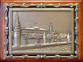 Плакетка с видом Москвы 'Кремлёвская набережная' в подарочной упаковке