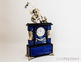 Каминные часы Георгий Победоносец лазурит