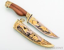 Златоустовский нож "Охота на кабана"