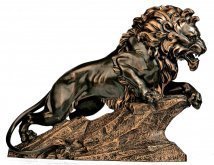 Авторская скульптура из бронзы "Лев на скале"