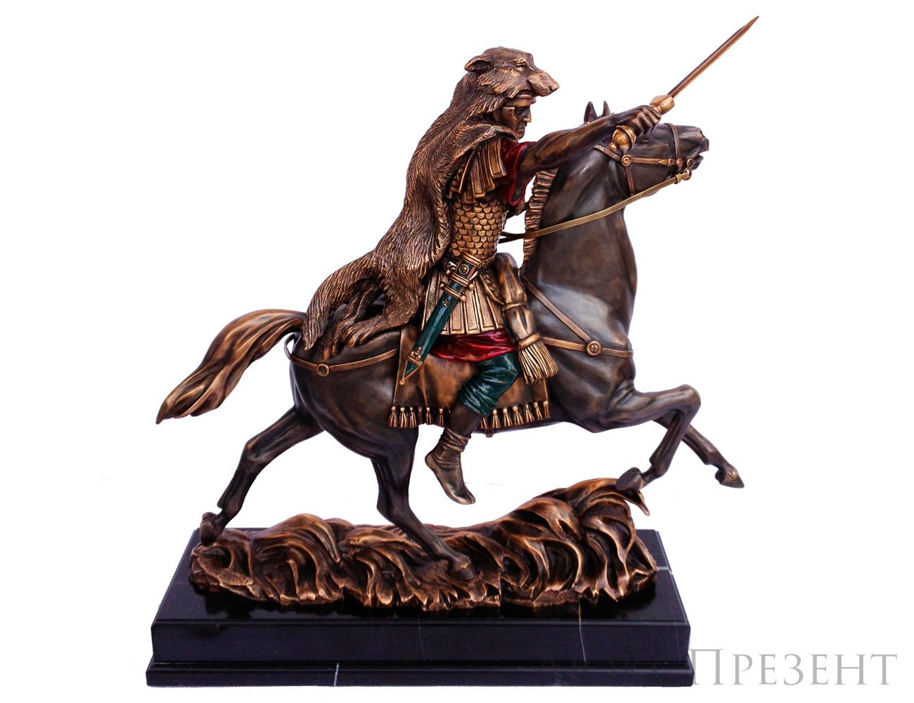 Авторская скульптура из бронзы "Римский воин на коне"