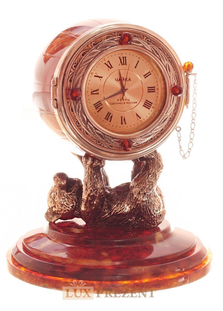Часы Медведь, серебристый | Сувенирная фабрика