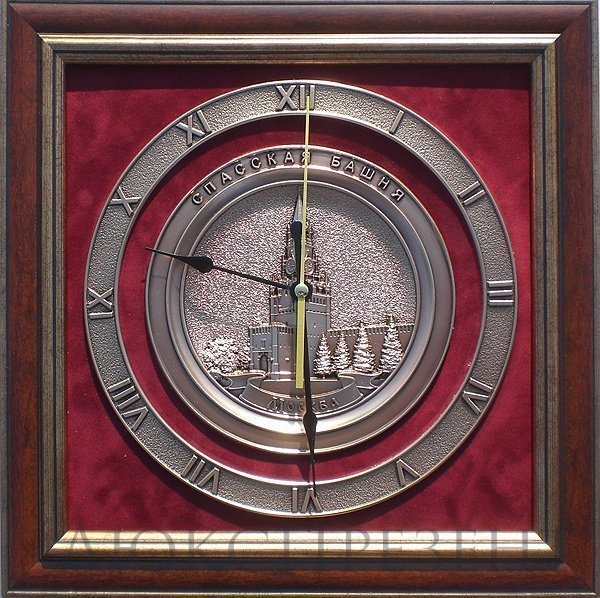 Плакетка-часы 'Спасская башня'