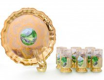 Чайный набор на 6 персон "Природа" Златоуст