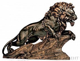 Авторская скульптура из бронзы Лев на скале