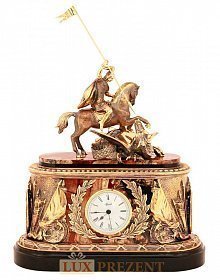 Каминные часы с бронзой Георгий Победоносец