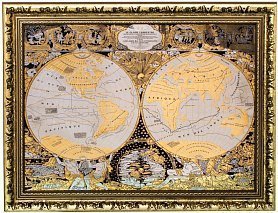 Гравюра на металле Карта мира