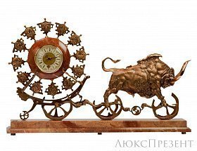 Авторские часы из бронзы Колесница золотого тельца