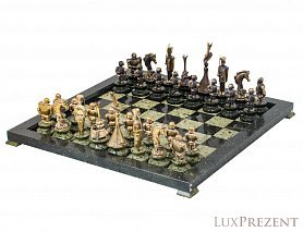 Шахматы Королевство из змеевика