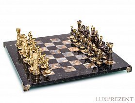 Шахматы Римские бронза, офиокальцит