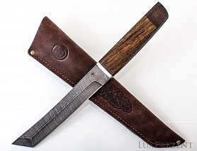 Нож из дамасской стали «Танто» - рукоять из древесины венге