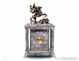 Часы-сейф из камня Георгий Победоносец